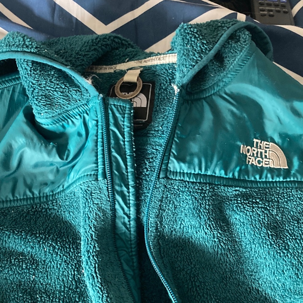 The North Face Teal Cozy Sherpa Fleece Jacket with Hood